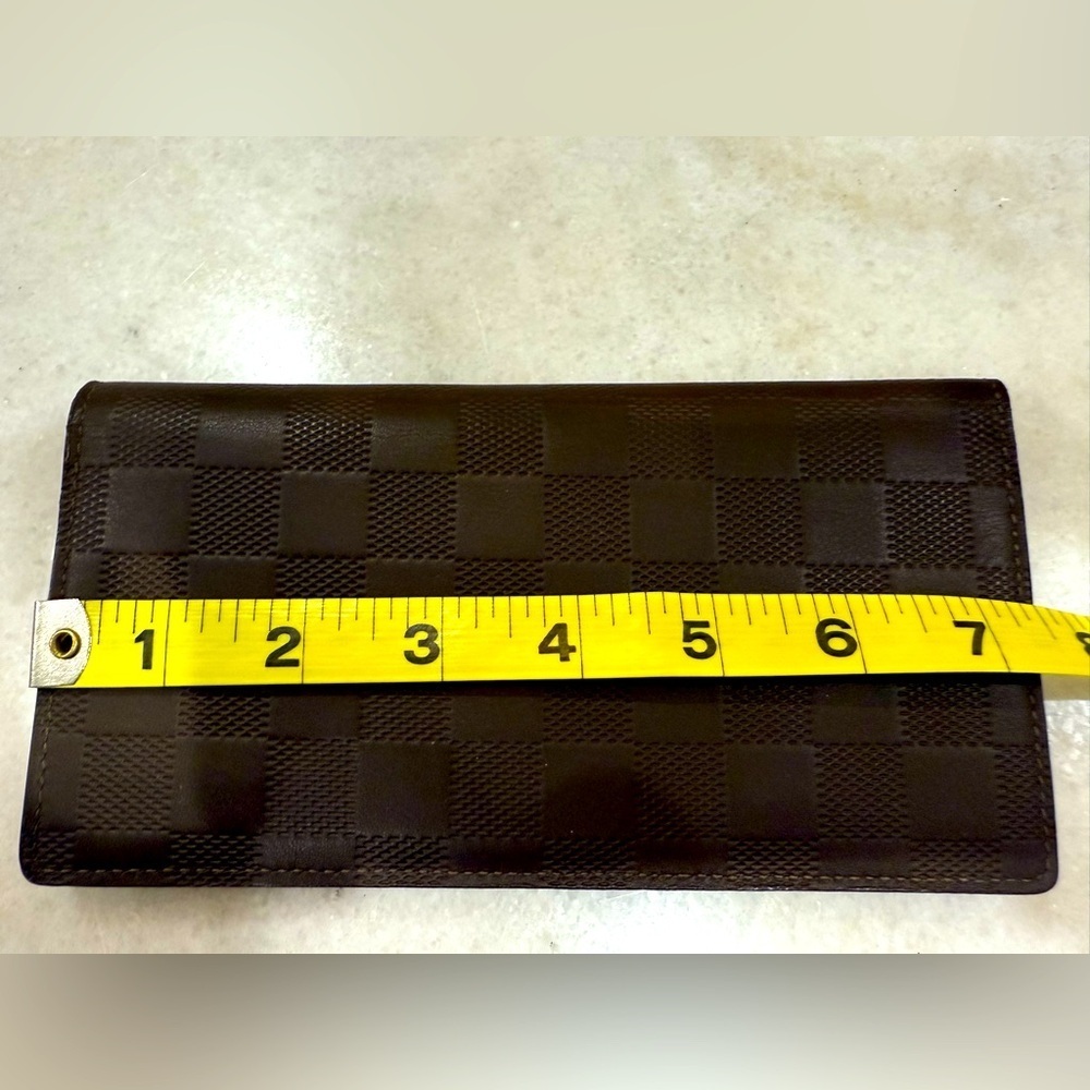 Louis Vuitton Brazza wallet in brown checkerboard print leather - Picture 13 of 14